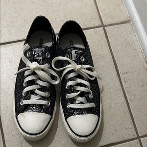 Converse Black Glitter Sneakers